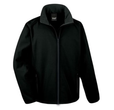 Full Zip Soft Shell Jacket Black Size XL